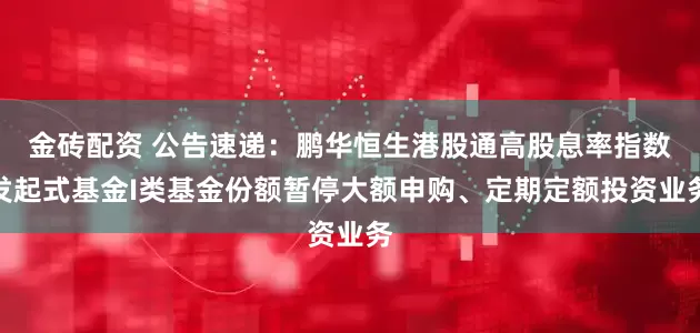 金砖配资 公告速递：鹏华恒生港股通高股息率指数发起式基金I类基金份额暂停大额申购、定期定额投资业务